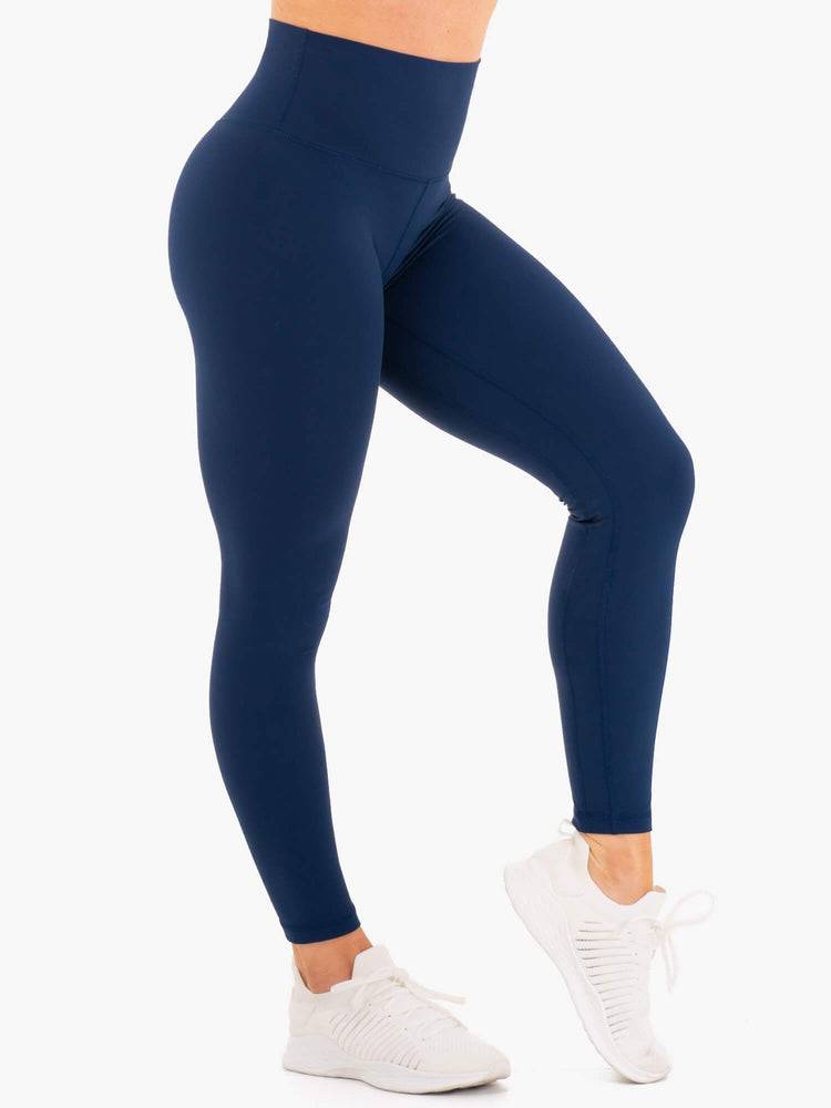 Legginsy Damskie Ryderwear Women Leggings NKD High Waisted Granatowe | PL2224JJ