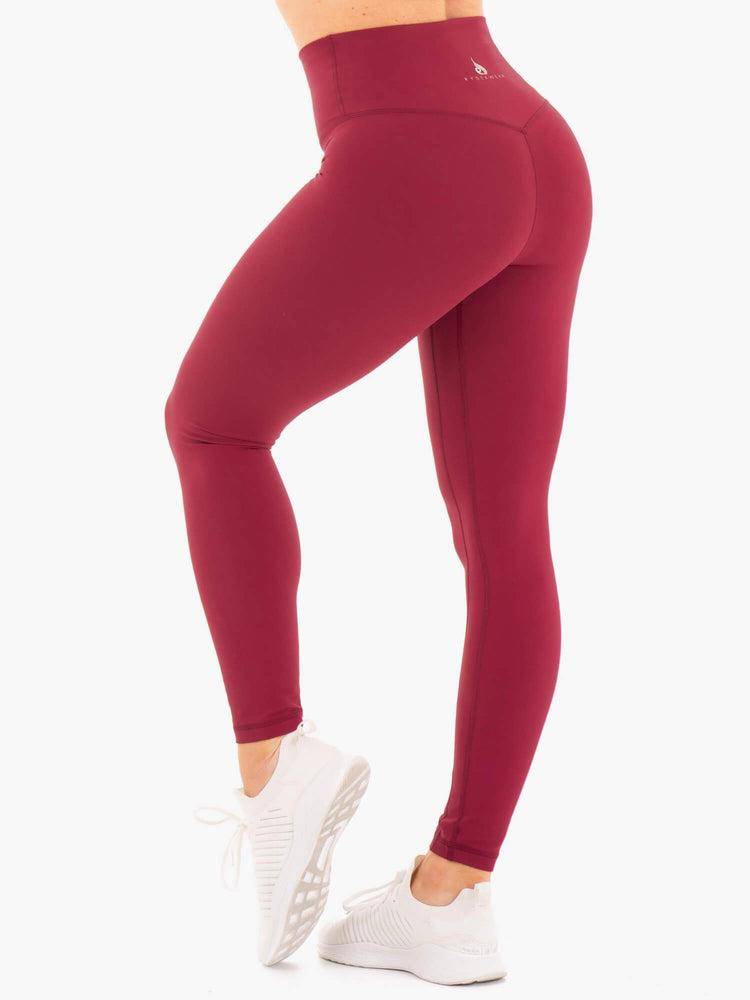 Legginsy Damskie Ryderwear Women Leggings NKD High Waisted Czerwone | PL2226LH