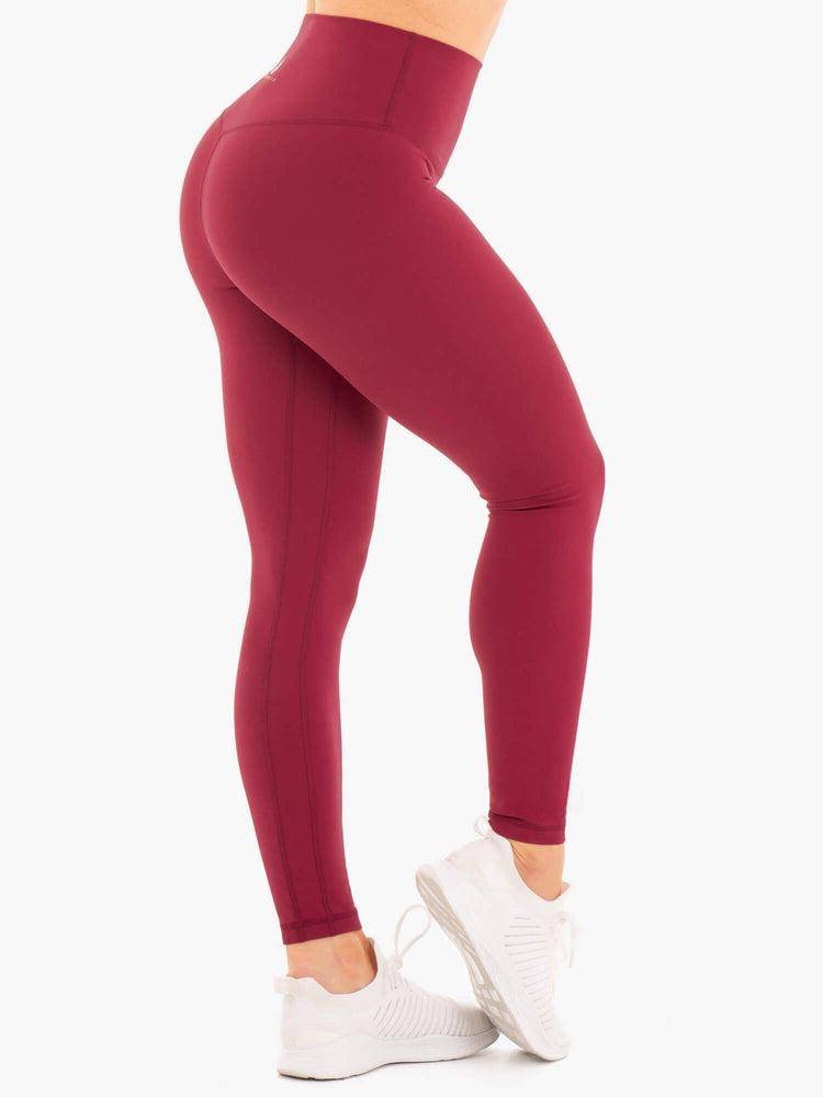 Legginsy Damskie Ryderwear Women Leggings NKD High Waisted Czerwone | PL2226LH