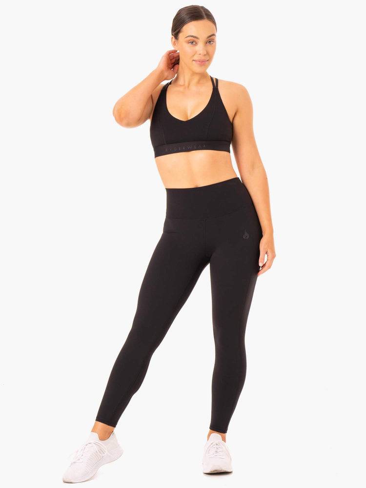 Legginsy Damskie Ryderwear Women Leggings NKD Align Czarne | PL2228XF