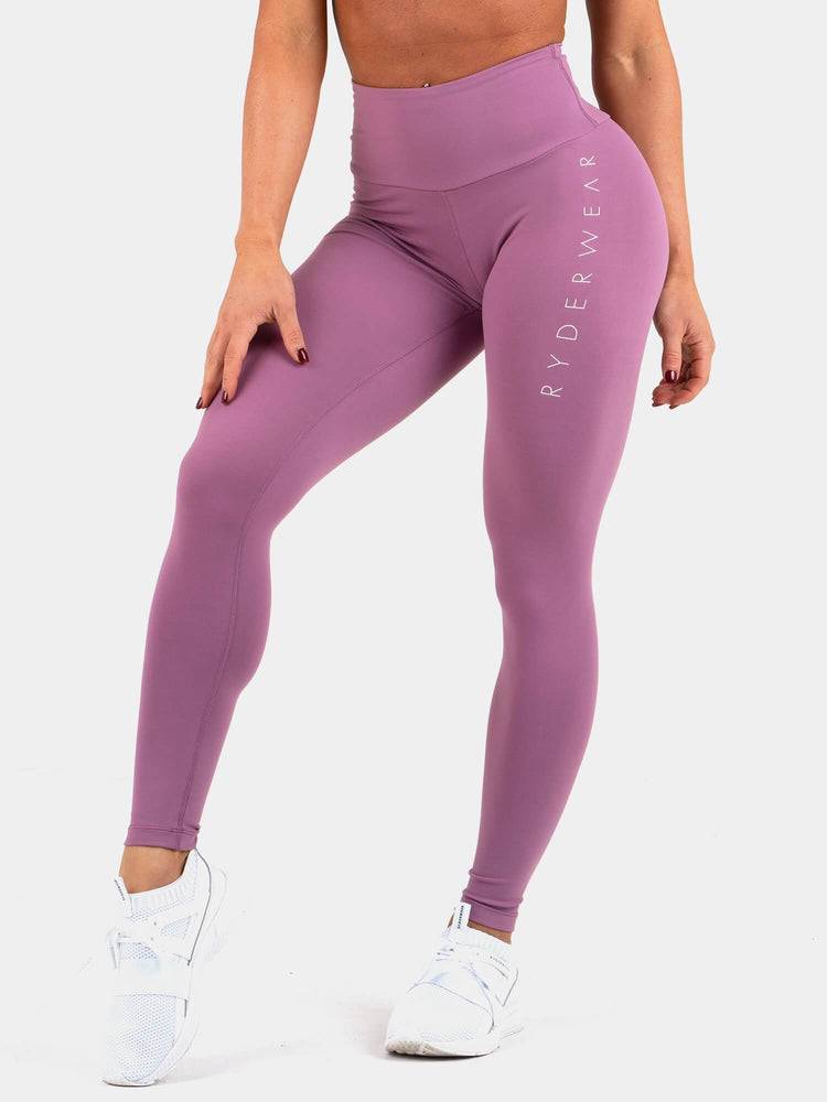 Legginsy Damskie Ryderwear Women Leggings Staples Scrunch Bum Fioletowe | PL2231BC