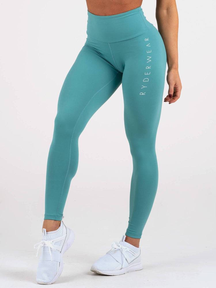 Legginsy Damskie Ryderwear Women Leggings Staples Scrunch Bum Turkusowe | PL2234QZ