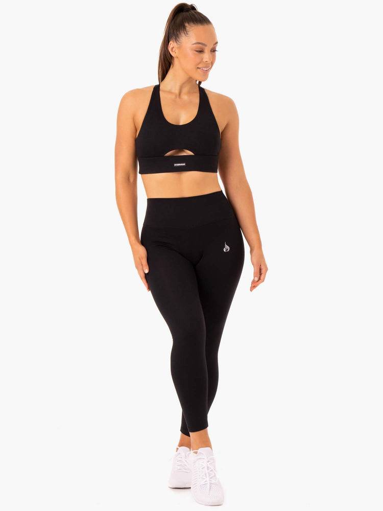 Legginsy Damskie Ryderwear Women Leggings Base Full Length High Waisted Czarne | PL2240UT