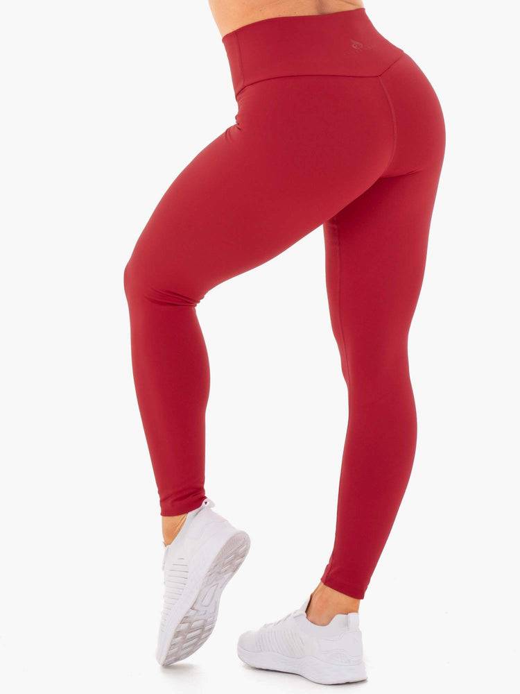 Legginsy Damskie Ryderwear Women Leggings Motion High Waisted Czerwone | PL2241IS