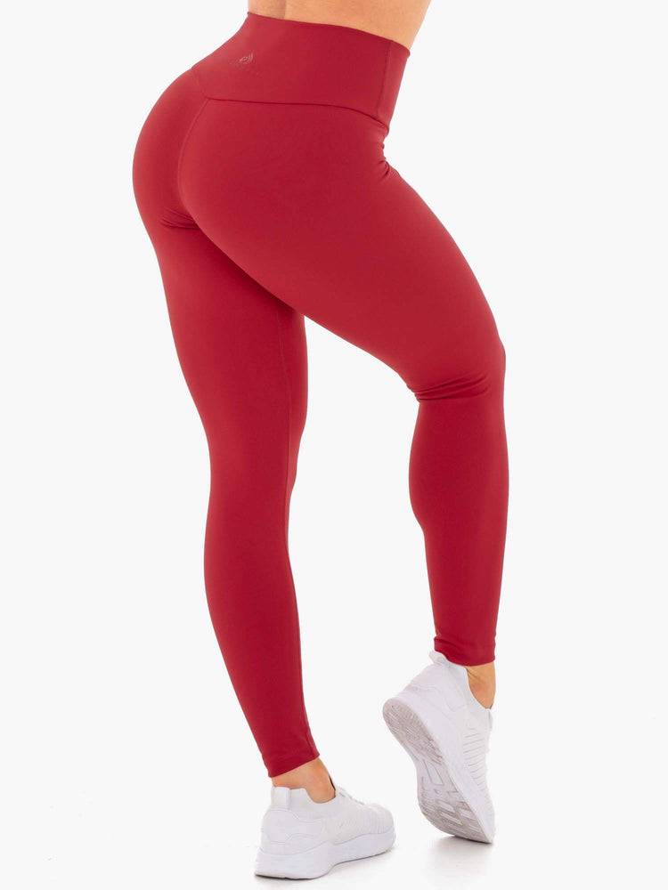 Legginsy Damskie Ryderwear Women Leggings Motion High Waisted Czerwone | PL2241IS