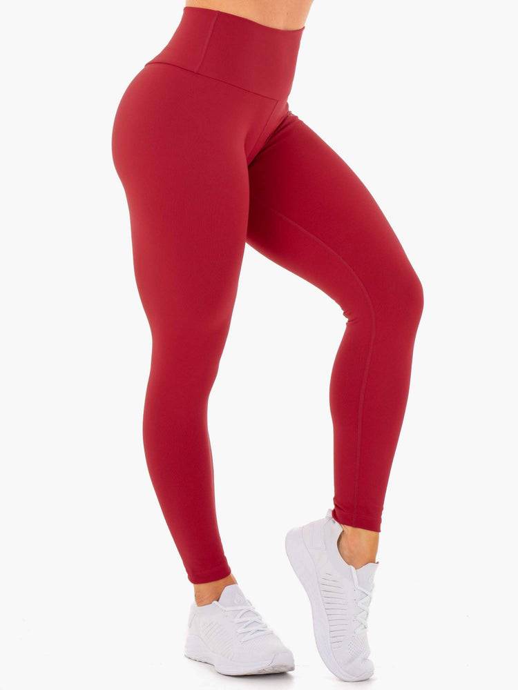 Legginsy Damskie Ryderwear Women Leggings Motion High Waisted Czerwone | PL2241IS