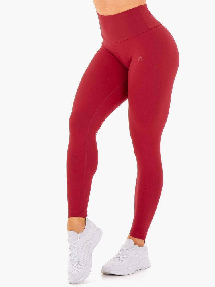 Legginsy Damskie Ryderwear Women Leggings Motion High Waisted Czerwone | PL2241IS