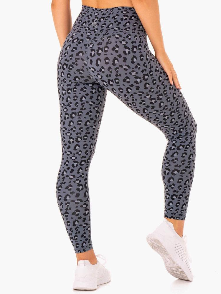 Legginsy Damskie Ryderwear Women Leggings Hybryd Full Length Szare Niebieskie Panterka | PL2242OR