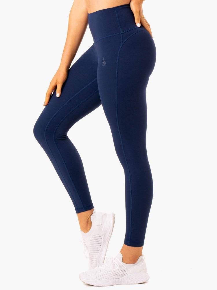 Legginsy Damskie Ryderwear Women Leggings NKD Align Granatowe | PL2250JJ