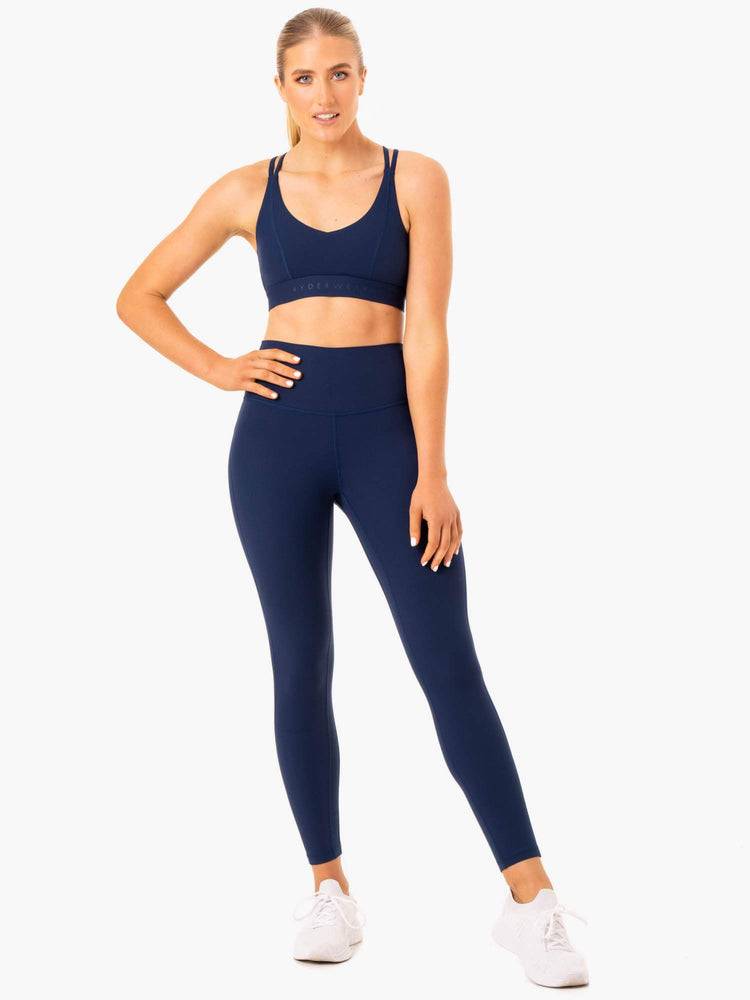 Legginsy Damskie Ryderwear Women Leggings NKD Align Granatowe | PL2250JJ