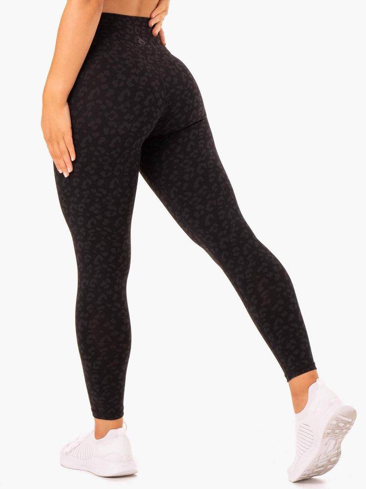 Legginsy Damskie Ryderwear Women Leggings Hybryd Full Length Czarne Panterka | PL2252LH