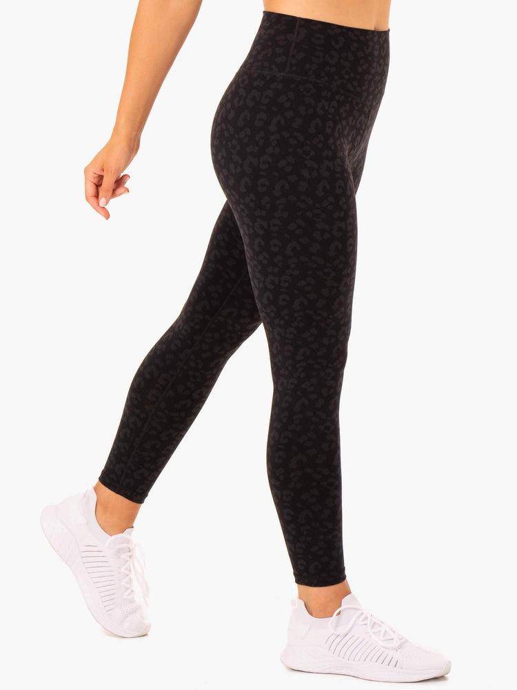 Legginsy Damskie Ryderwear Women Leggings Hybryd Full Length Czarne Panterka | PL2252LH