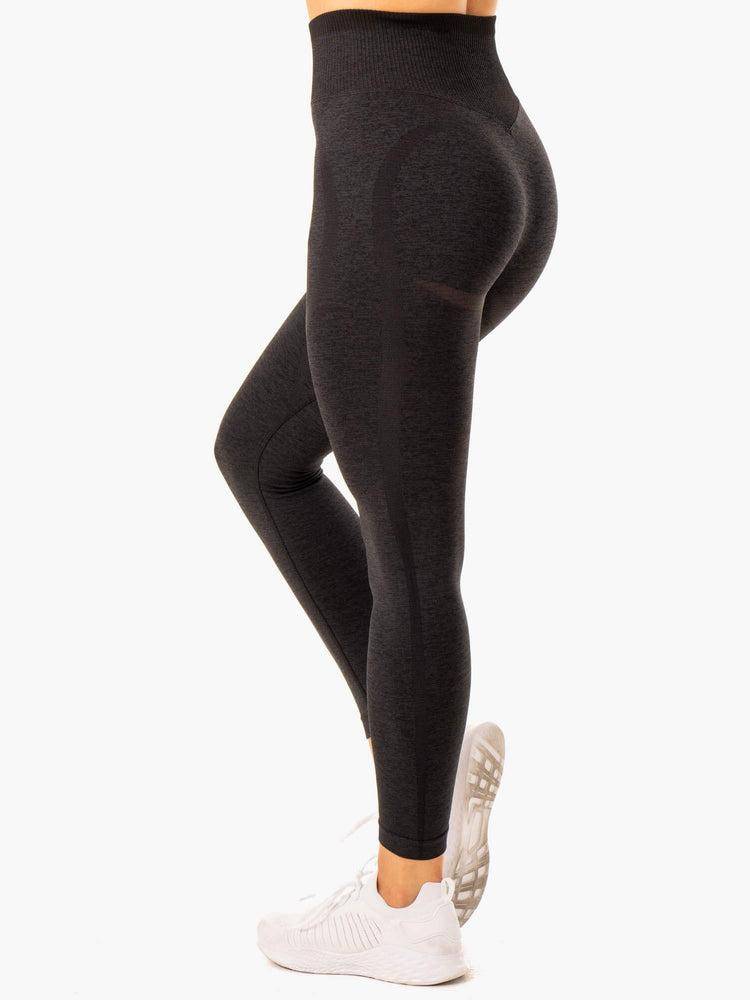 Legginsy Damskie Ryderwear Women Leggings Excel Seamless High Waisted Czarne | PL2256VD