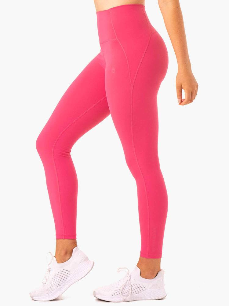 Legginsy Damskie Ryderwear Women Leggings Sola High Waisted Różowe | PL2262EX