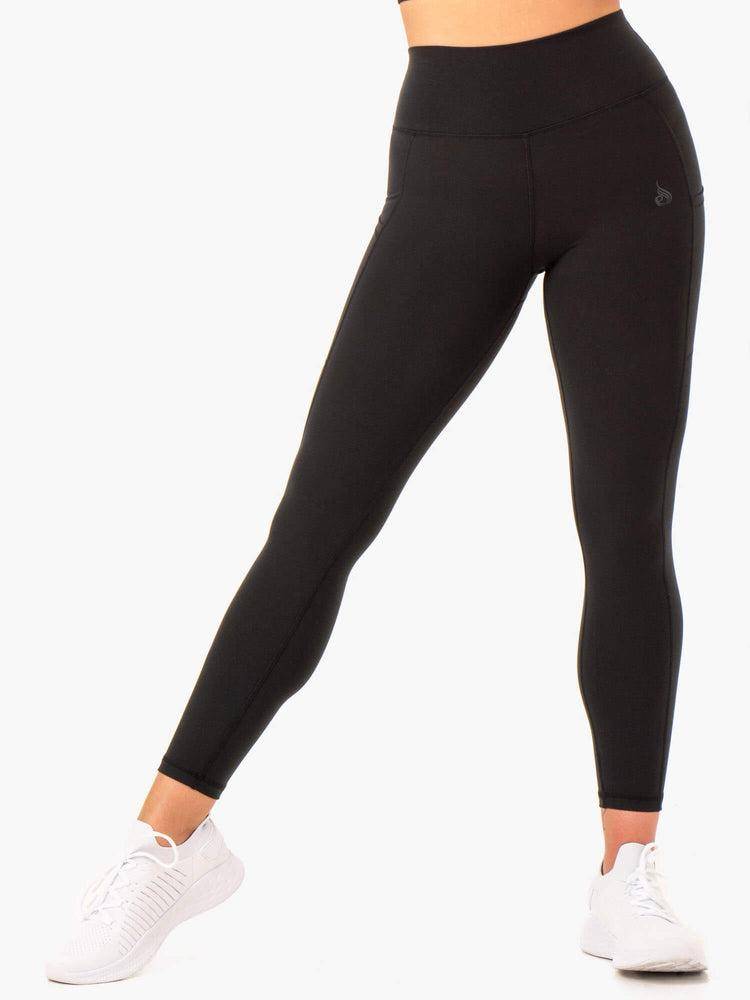 Legginsy Damskie Ryderwear Women Leggings Reset High Waisted Pocket Czarne | PL2270AP