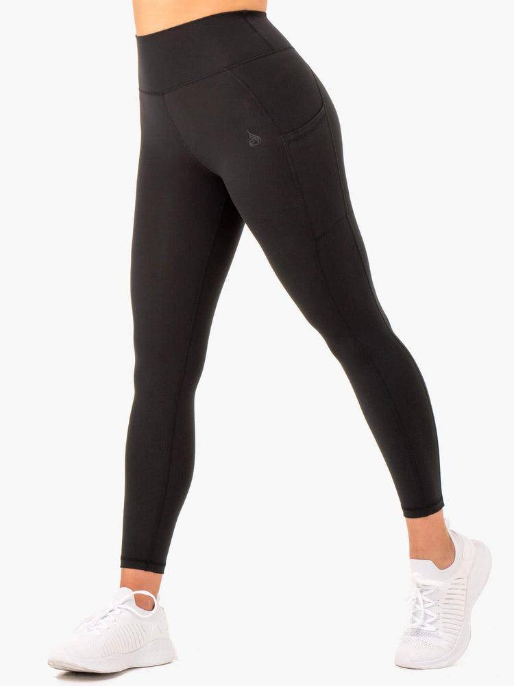 Legginsy Damskie Ryderwear Women Leggings Reset High Waisted Pocket Czarne | PL2270AP