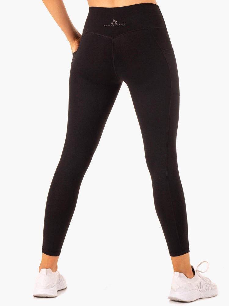 Legginsy Damskie Ryderwear Women Leggings Action High Waisted Pocket Czarne | PL2271SO