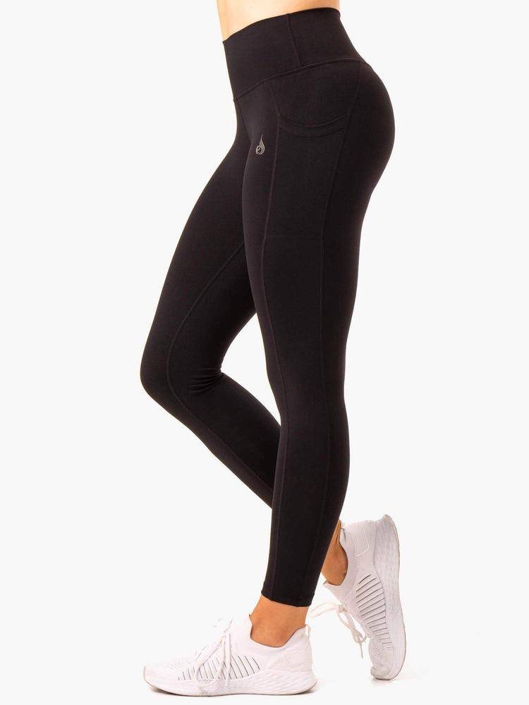 Legginsy Damskie Ryderwear Women Leggings Action High Waisted Pocket Czarne | PL2271SO