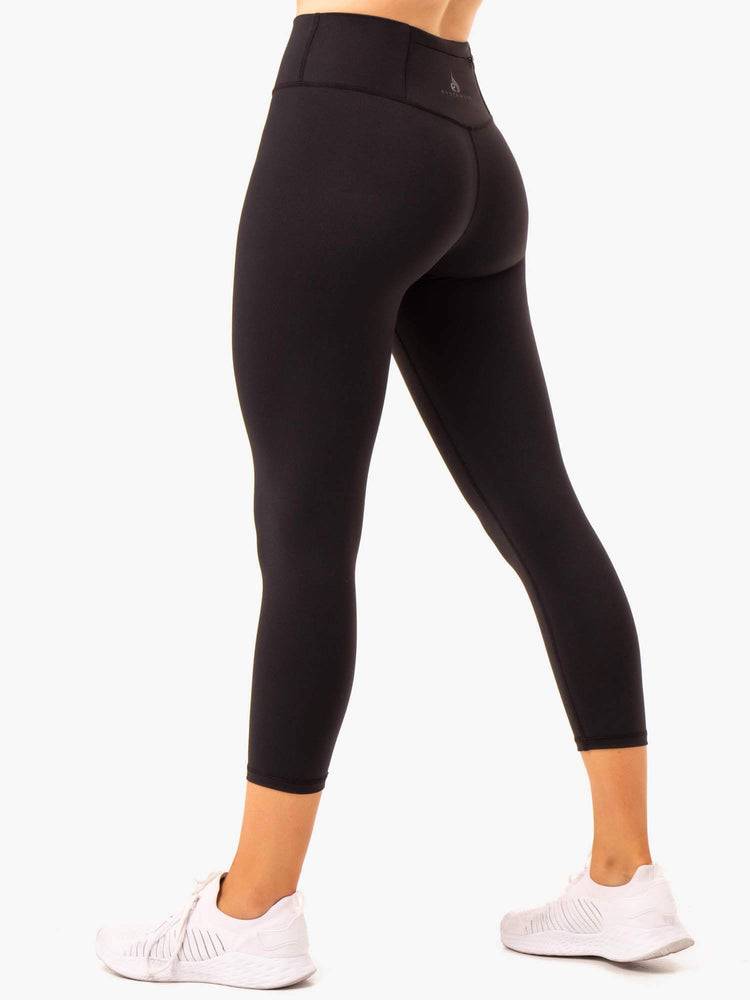 Legginsy Damskie Ryderwear Women Leggings Movement High Waisted 7/8 Pocket Czarne | PL2274GL