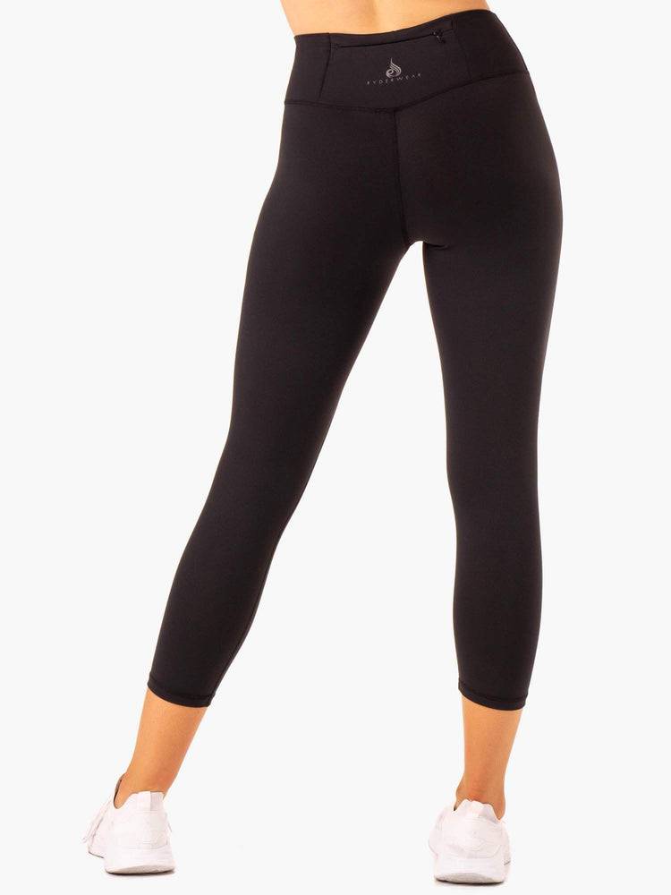 Legginsy Damskie Ryderwear Women Leggings Movement High Waisted 7/8 Pocket Czarne | PL2274GL