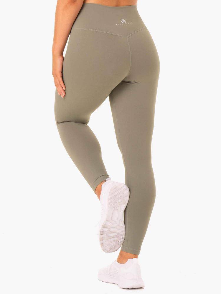 Legginsy Damskie Ryderwear Women Leggings Base Full Length High Waisted Khaki | PL2275HK