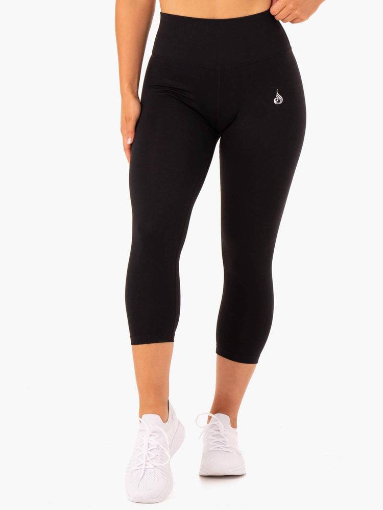 Legginsy Damskie Ryderwear Women Leggings Base 7/8 High Waisted Czarne | PL2276JJ