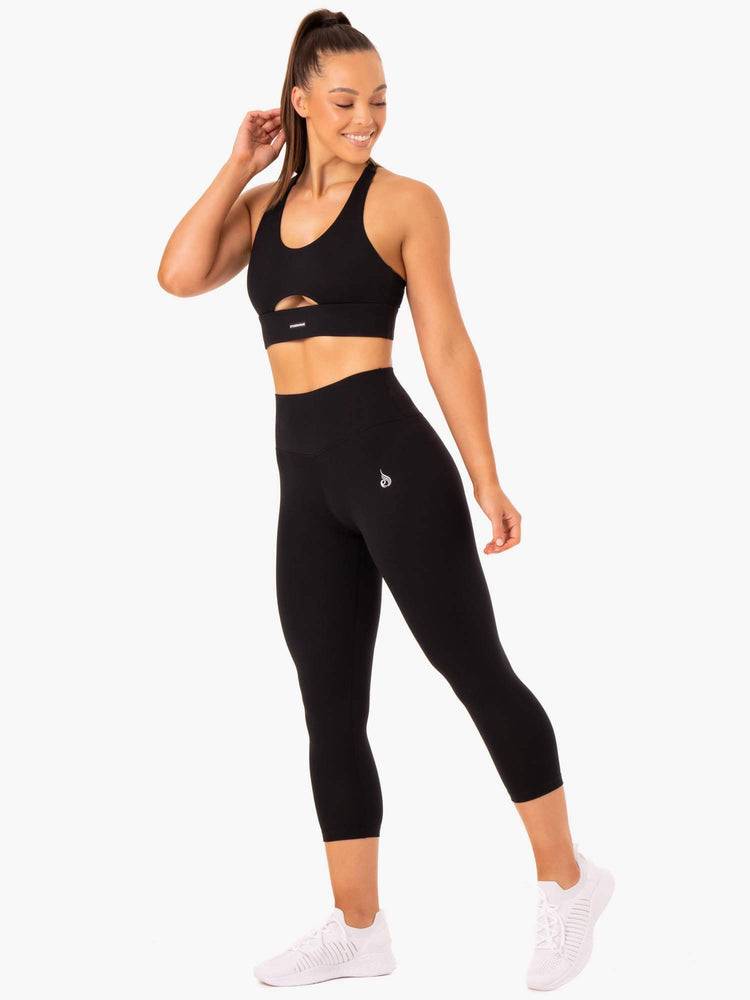 Legginsy Damskie Ryderwear Women Leggings Base 7/8 High Waisted Czarne | PL2276JJ