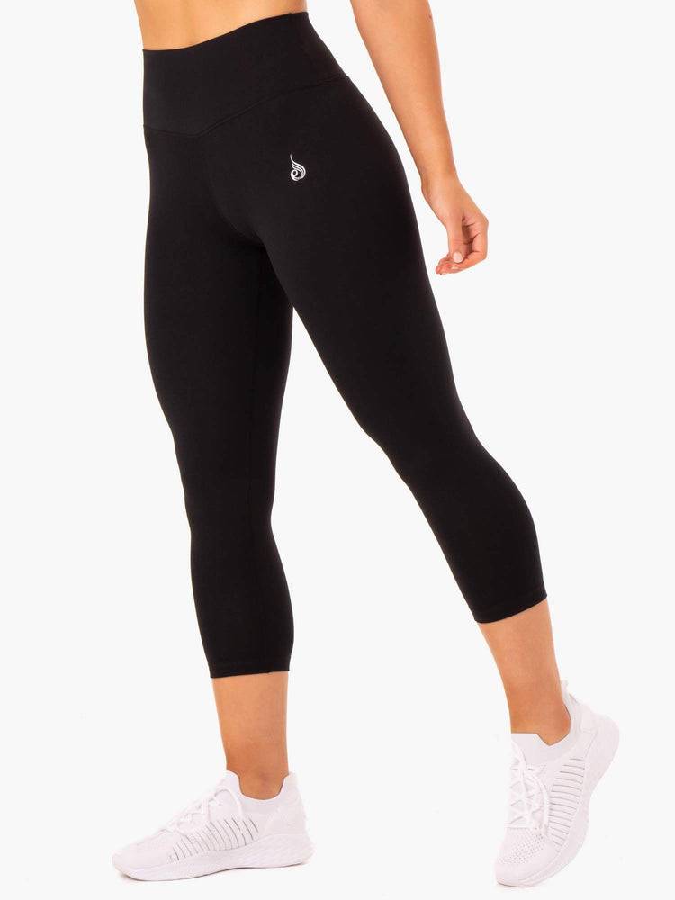 Legginsy Damskie Ryderwear Women Leggings Base 7/8 High Waisted Czarne | PL2276JJ