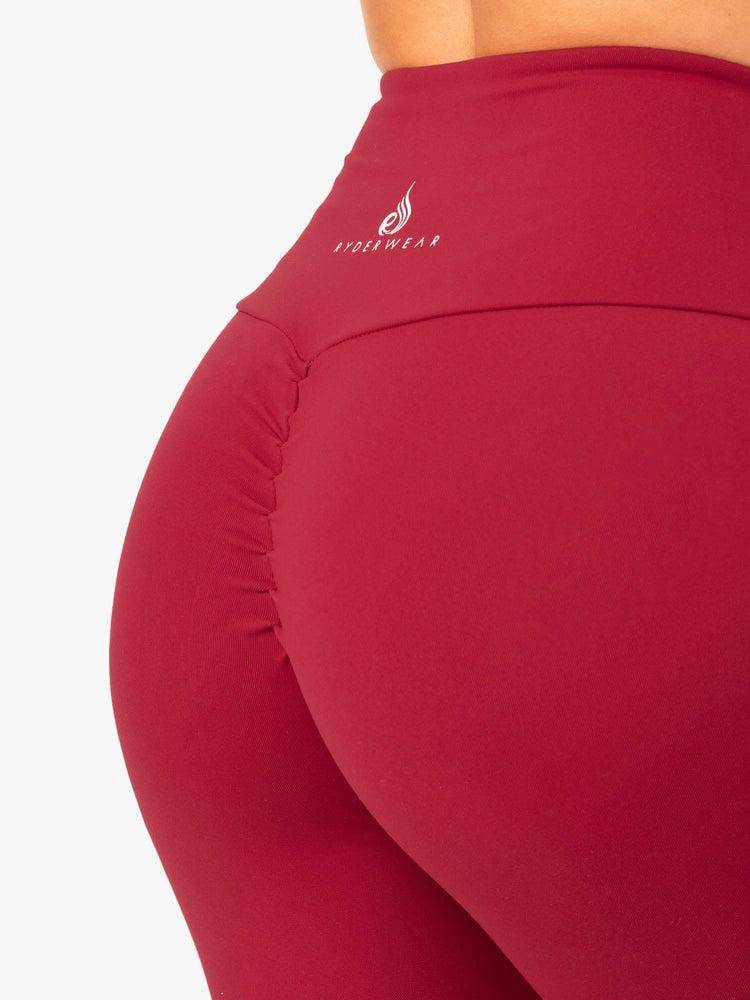 Legginsy Damskie Ryderwear Women Leggings Staples Scrunch Bum Bordowe Czerwone | PL2283BC