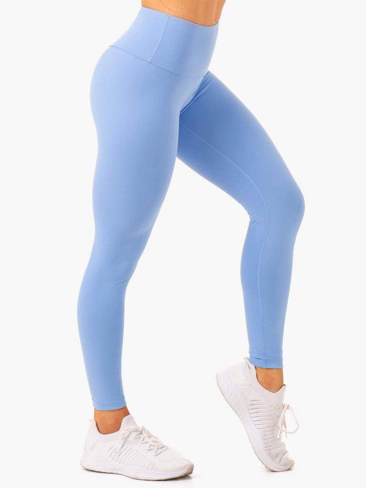 Legginsy Damskie Ryderwear Women Leggings Vital High Waisted Scrunch Niebieskie | PL2285MA