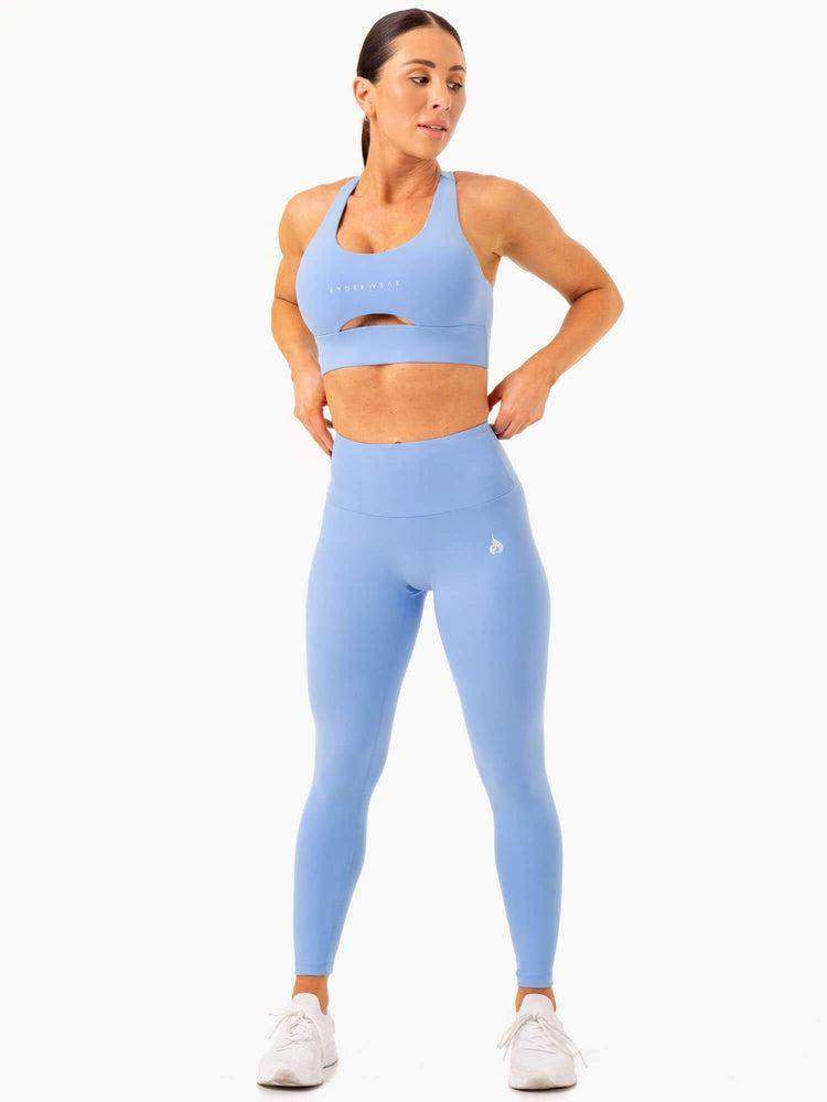 Legginsy Damskie Ryderwear Women Leggings Vital High Waisted Scrunch Niebieskie | PL2285MA