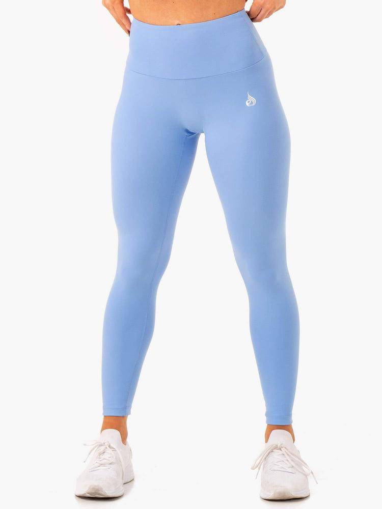 Legginsy Damskie Ryderwear Women Leggings Vital High Waisted Scrunch Niebieskie | PL2285MA