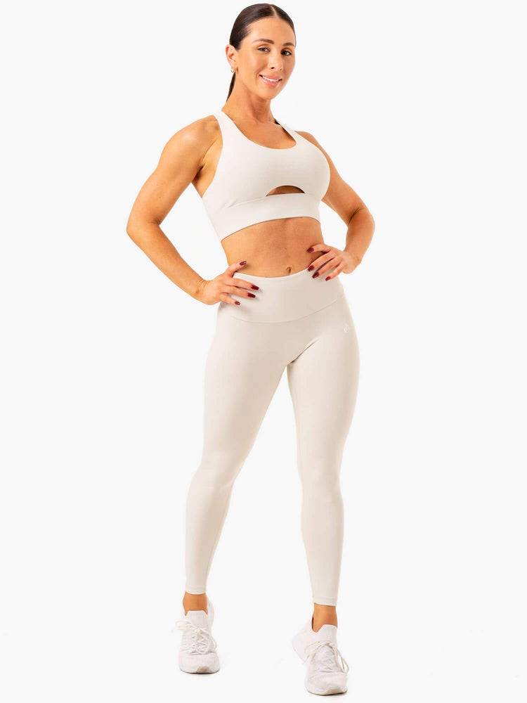 Legginsy Damskie Ryderwear Women Leggings Vital High Waisted Scrunch Białe Szare | PL2286QZ