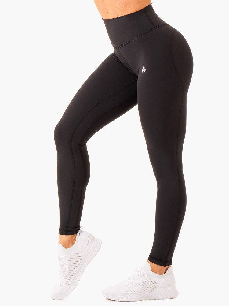 Legginsy Damskie Ryderwear Women Leggings Frequency High Waisted Czarne | PL2296AP