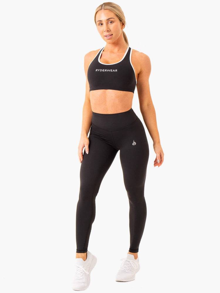 Legginsy Damskie Ryderwear Women Leggings Frequency High Waisted Czarne | PL2296AP