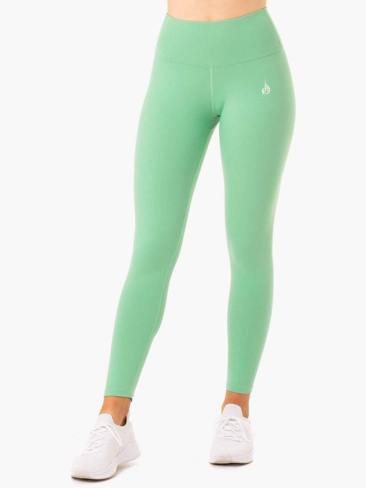 Legginsy Damskie Ryderwear Women Leggings Staples Scrunch Bum Zielone | PL2299FM