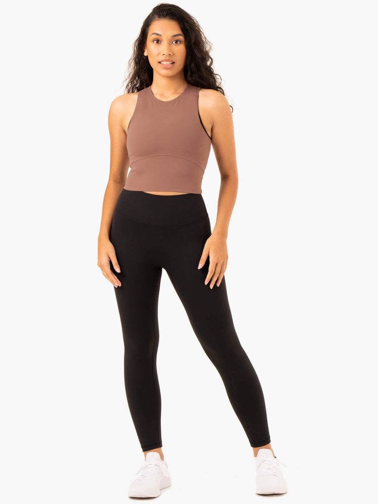 Legginsy Damskie Ryderwear Women Leggings NKD Refine High Waisted Czarne | PL2301HK