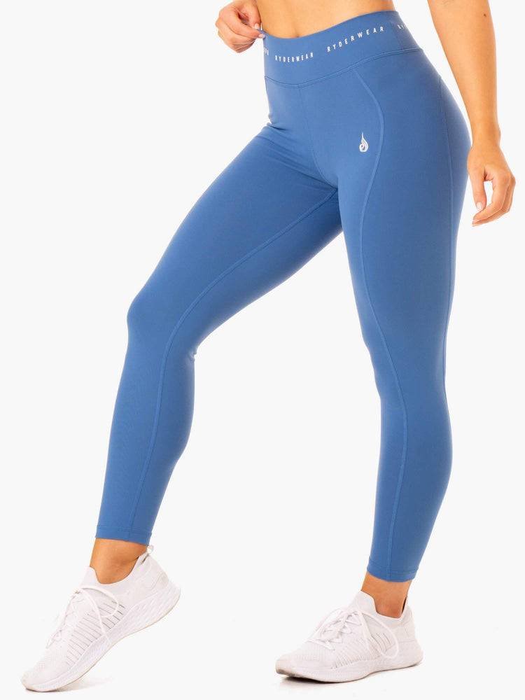 Legginsy Damskie Ryderwear Women Leggings Reflex High Waisted Niebieskie | PL2304LH