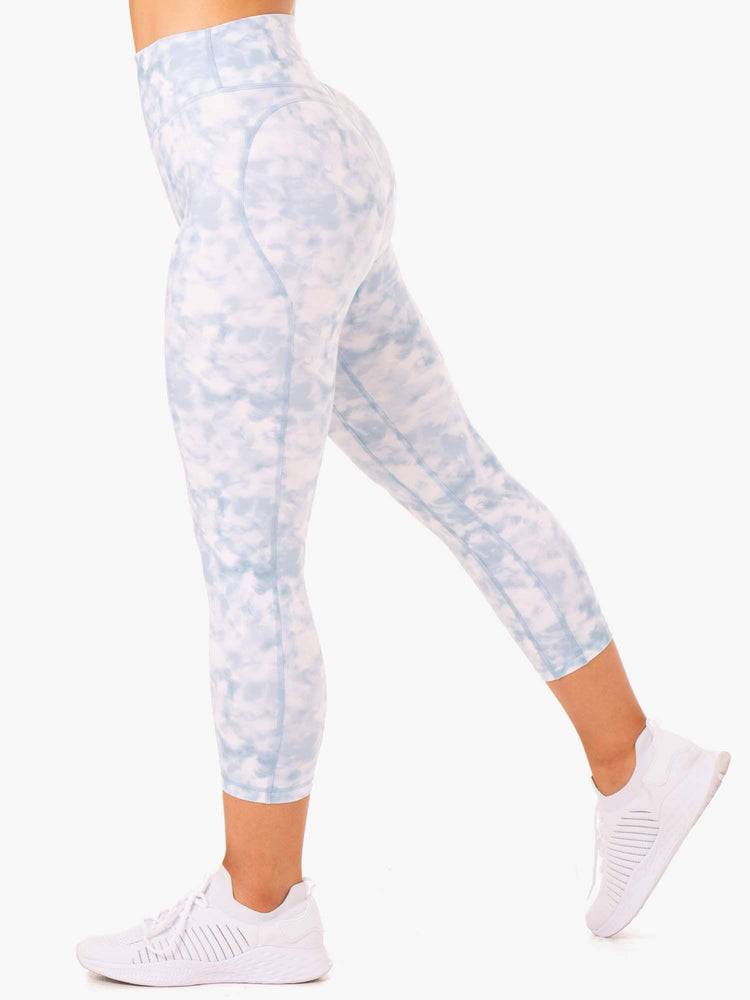 Legginsy Damskie Ryderwear Women Leggings Tie Dye 7/8 Szare Niebieskie | PL2305ZG