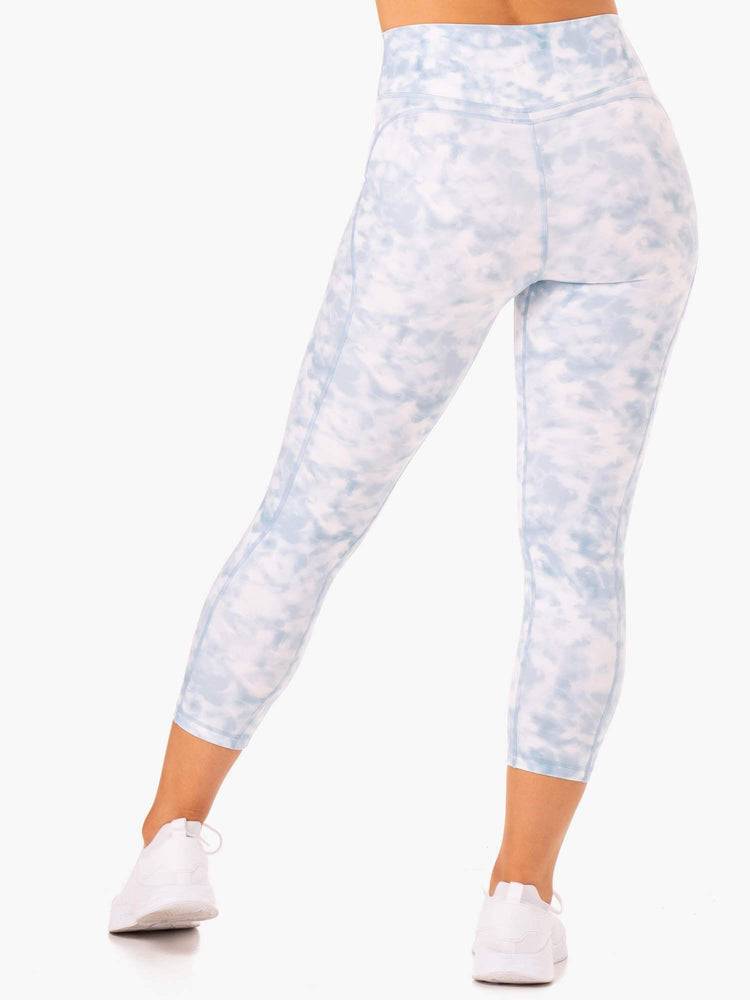 Legginsy Damskie Ryderwear Women Leggings Tie Dye 7/8 Szare Niebieskie | PL2305ZG