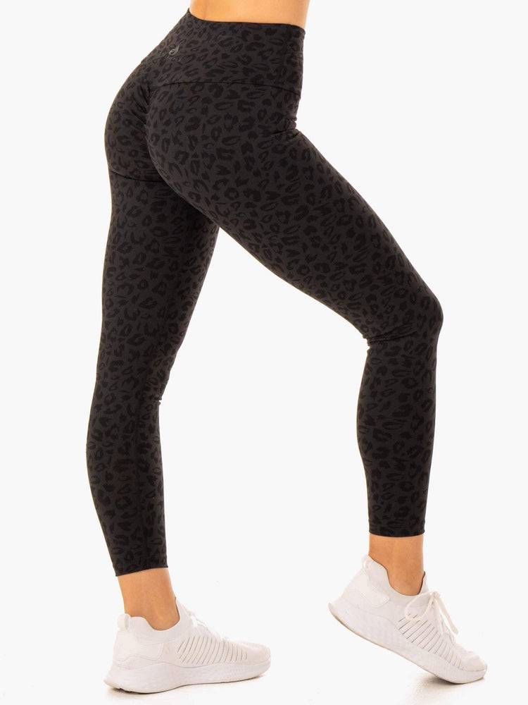 Legginsy Damskie Ryderwear Women Leggings Adapt High Waisted Scrunch Czarne Panterka | PL2306XF