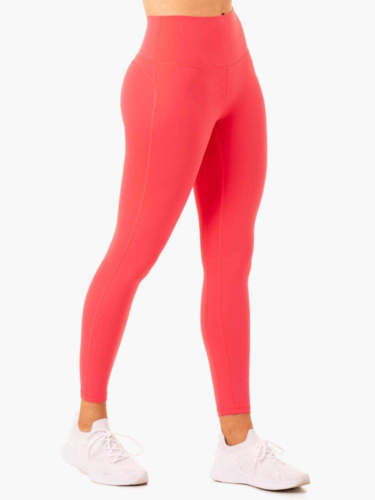 Legginsy Damskie Ryderwear Women Leggings NKD Align Czerwone | PL2307CE