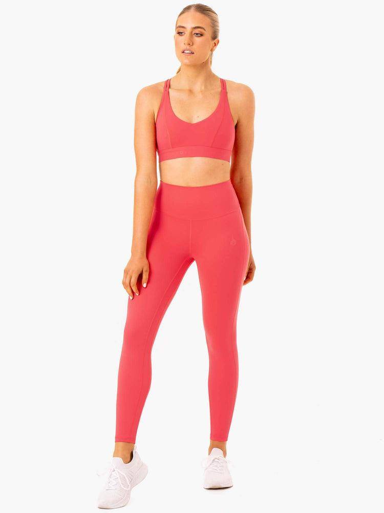 Legginsy Damskie Ryderwear Women Leggings NKD Align Czerwone | PL2307CE