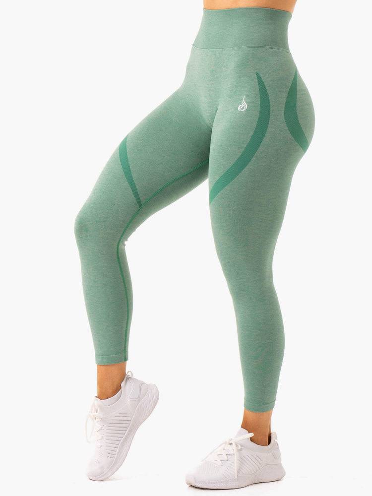 Legginsy Damskie Ryderwear Women Leggings Sculpt Seamless Zielone | PL2313DN