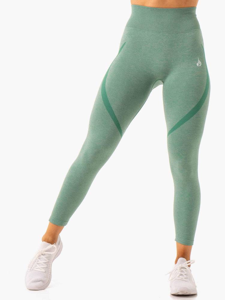 Legginsy Damskie Ryderwear Women Leggings Sculpt Seamless Zielone | PL2313DN