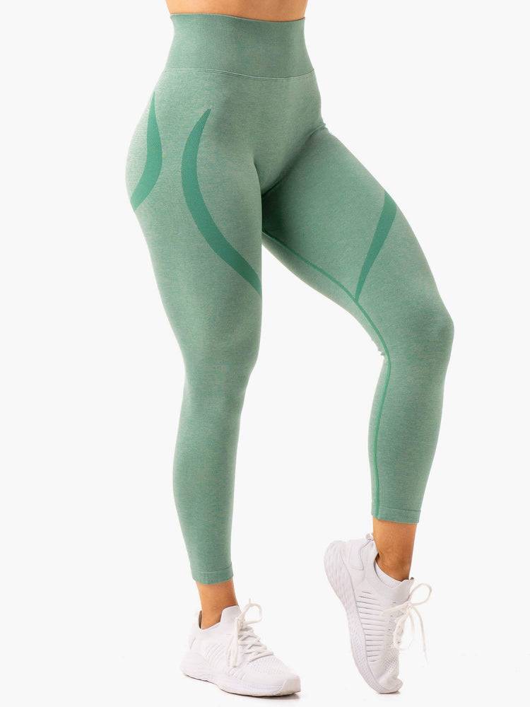 Legginsy Damskie Ryderwear Women Leggings Sculpt Seamless Zielone | PL2313DN