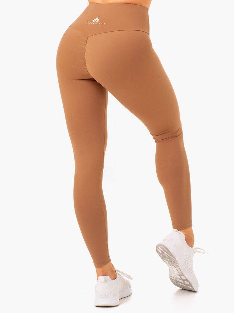 Legginsy Damskie Ryderwear Women Leggings Vital High Waisted Scrunch Beżowe | PL2314SO