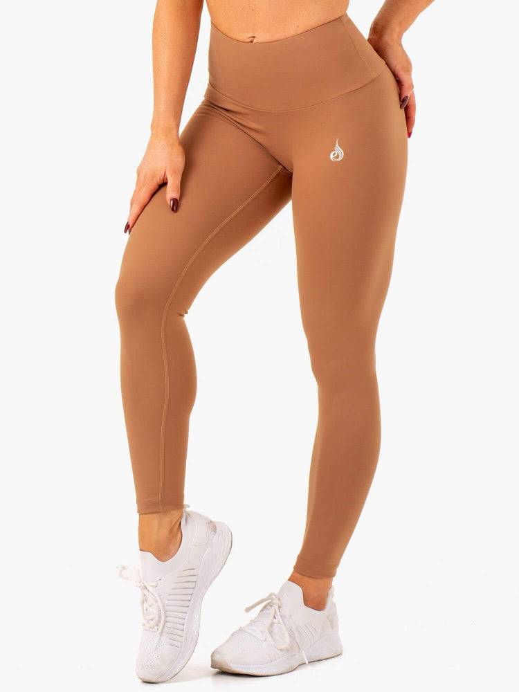 Legginsy Damskie Ryderwear Women Leggings Vital High Waisted Scrunch Beżowe | PL2314SO