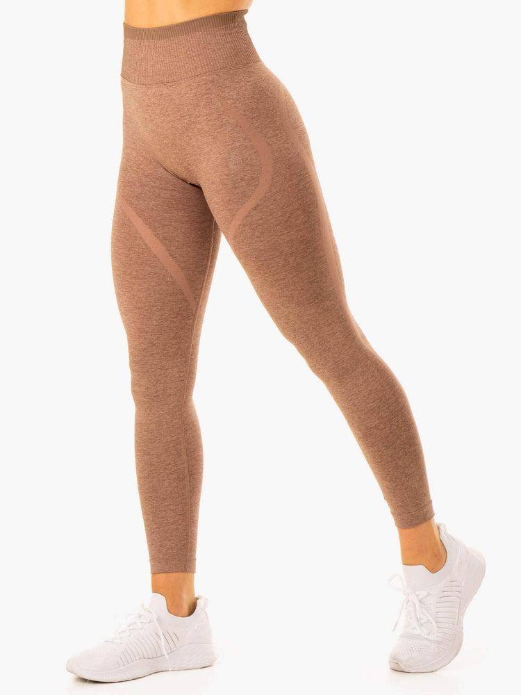 Legginsy Damskie Ryderwear Women Leggings Excel Seamless High Waisted Beżowe | PL2315AP