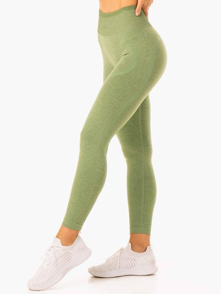 Legginsy Damskie Ryderwear Women Leggings Excel Seamless High Waisted Zielone | PL2318IS